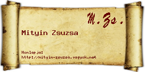 Mityin Zsuzsa névjegykártya
